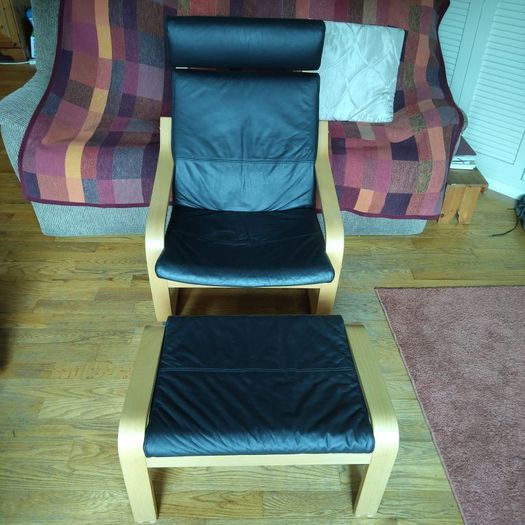 Scandinavian Armchair, and Footstool.