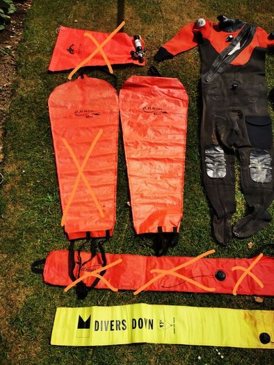DUI drysuit for sale + Lifting bags