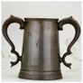 Antique 19th Century Pewter Tankard Glass Bottom Image 2