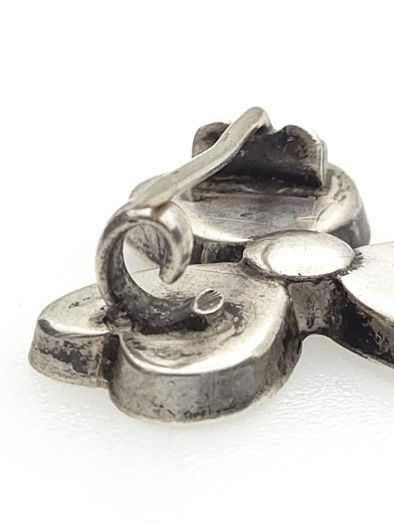 925 Vintage Sterling Silver Shamrock Brooch, Connemara Marble Irish Clover Pin