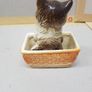 Vintage Japanese cat in basket figurine - for sale Image 2