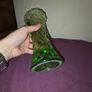 Vintage Green Glass Vase Image 4
