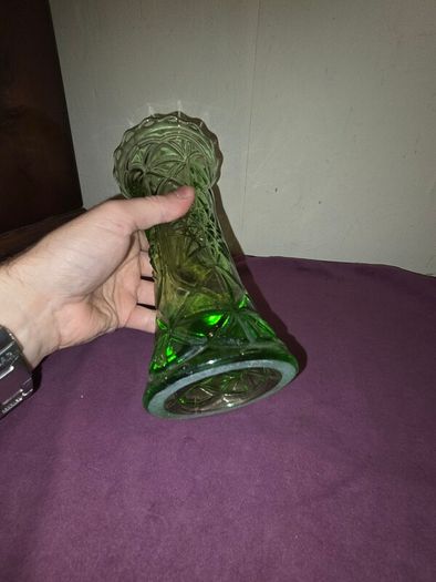 Vintage Green Glass Vase