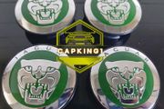 4 x Jaguar Centre Caps (Green) FREE POST