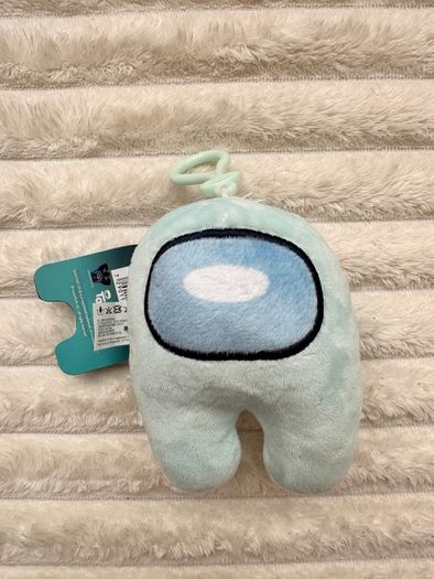 Light Blue Among Us keychain bag clip plush soft  approx. 11 cm. Please see photos