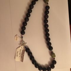 Jade buddhas Amethyst, Quartz & Garnet necklace