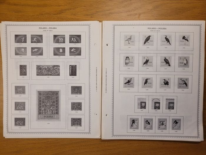 Poland 1946 -1983  Minkus Stamp album pages partially filled