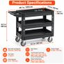 Heavy Duty 3 Tier Utility Service Cart 250kg Capacity with Lockable Wheels for Warehouse Garage and Workshop Image 2