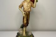 Boy with a basket figurine signed Ballester