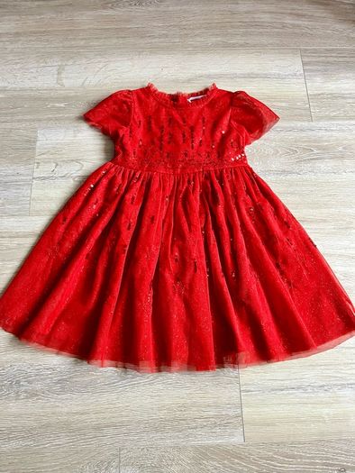 M&s red tulle dress 3-4y
