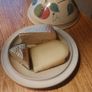 Stunning Large and Heavy Irish Studio  Pottery Hand-Potted and Hand-Painted Cheese Dome and Underplate By Ballydougan Pottery, Armagh, Northern Ireland, Apple Pattern, Excellent Condition Image 5