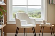 Luna Modern Boucle Armchair with Cut Out Backrest Design