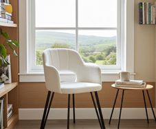 Luna Modern Boucle Armchair with Cut Out Backrest Design