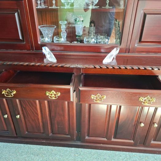 Dining Display Cabinet Carved Mahogany