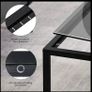 FREE EXPRESS SHIPPING Glass Coffee Table, Small Modern Coffee Table Square Simple Center Tables for Living Room 26.7 x 26.7 x 15.7 Inches Image 3