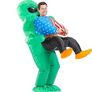 SEASONAL SALE Inflatable Alien Costume for Adult Green Alien Holding Human Costume Funny Halloween Blow up Costume Space Fancy Dress(Adult) Image 4