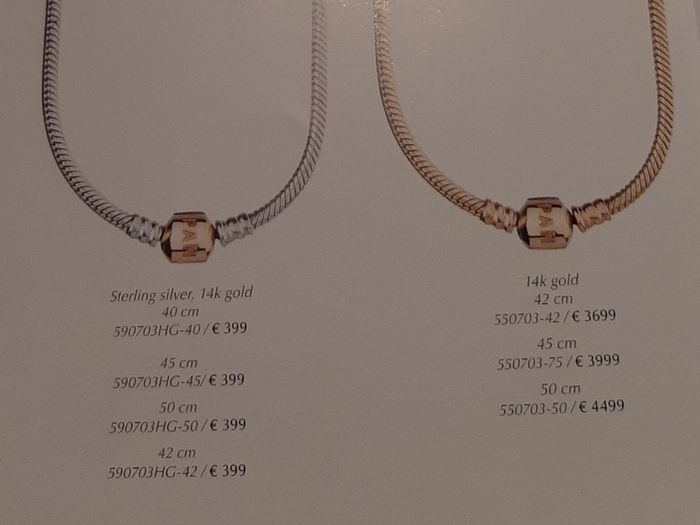 new genuine pandora necklace with 14k gold clasp