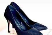 Sparkly Black Stiletto Heels - Size UK 5 (Atmosphere)