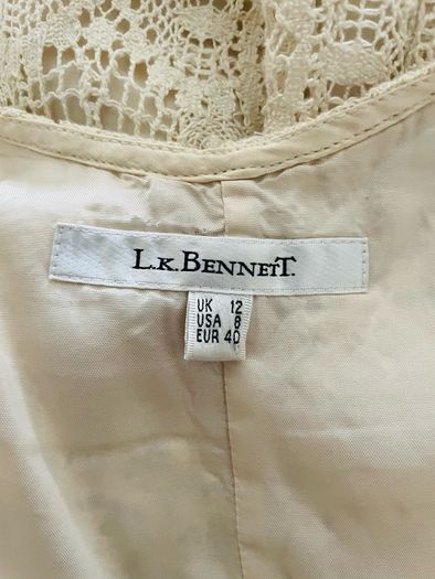 LK Bennett Cream Lace Shift Dress UK 12 EUR 40 Bridal Occasion Races Christening