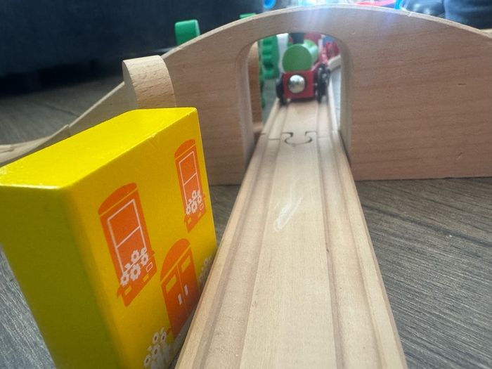 Wooden Toy Train Set, track, animals, train - free postage