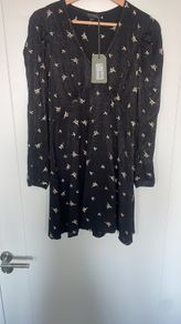 All Saints Rosi Bamboo ladies black dress