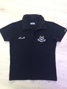 Ladies Navy Retro Dublin Polo Top Size 12