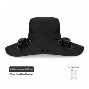 Sun Hat with 2 Solar- powered and Fans