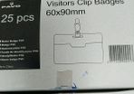 25 Name Security  Visitor Clip on Badges 60x90mm