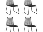Outdoor Chairs 4 pcs Poly Rattan Black