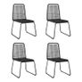 Outdoor Chairs 4 pcs Poly Rattan Black Image 2