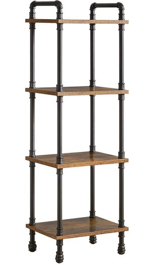 Ladder Shelf,4-Tier Storage Shelves,Small Bookshelf,Shelving Unit with Metal Frame,Vintage Industrial Plant Display Stand,Bookcase for Living Room, Home Office (FREE POSTAGE)