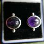 Vintage Sterling Silver 925 Amethyst Earrings Image 4