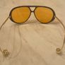 Vintage style aviator sunglasses with amber lenses Image 3