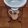 Vintage washbasin on a metal stand Image 7