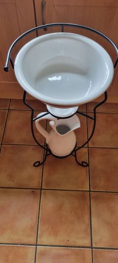 Vintage washbasin on a metal stand