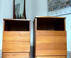 Vintage Retro Mid Century Teak Bedside Cabinets (Pair)