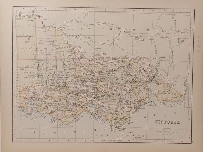 Antique Map Victoria 1890s