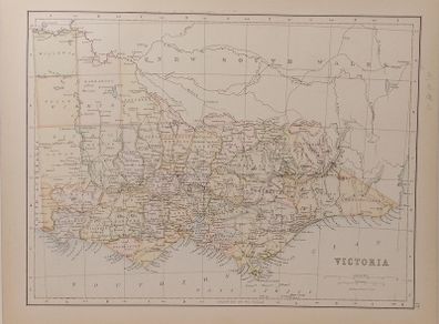 Antique Map Victoria 1890s