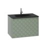 Ex Display Crosswater Vergo 700 Single Drawer Vanity Unit Sage Green with Midnight Black Glass Basin Image 6