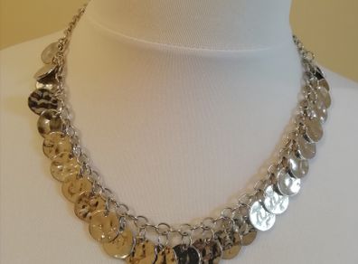 DesignSix London Silver Circular Disc Necklace New With Tags