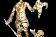 Very heavy bronze brass statue of a hunter
