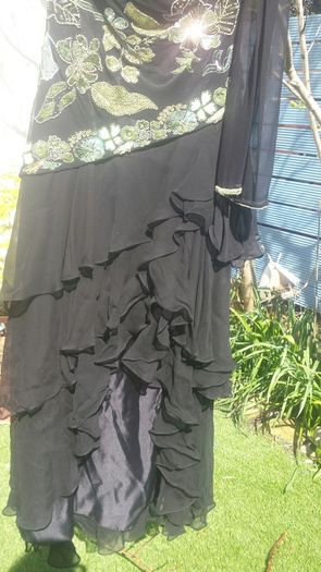 Stunning silk organza dress with embroidered beading