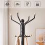NEW SALE | Metal Coat Rack, Clothes Stand, Hat Handbag Hanger, 182 cm Tall Hall Tree, Black Image 2