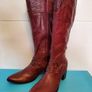 Ladies Tall boots Suede leather  rouge perforated French Fugitive new boxed size 5 & 6 bank holiday sale Image 2