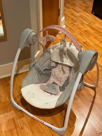 Baby Swing Grey & Pink, Excellent Condition
