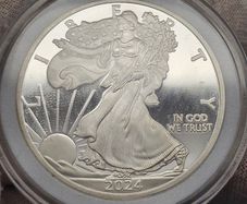 USA United States 2024  "Silver" Eagle Not Real Not Silver Very Magnetic Nice Fake