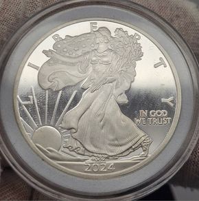 USA United States 2024  "Silver" Eagle Not Real Not Silver Very Magnetic Nice Fake