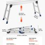 Folding Work Platform, Adjustable Height 584-876 mm, 1016 x 305 mm Aluminum Step Stool, 226.8 kg Load Capacity, Heavy Duty Non-Slip Platform Ladder Image 7