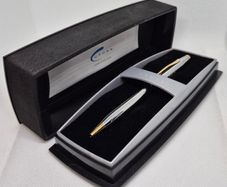 Vintage Cross ATX Medallist Ballpoint Pen Chrome & Gold