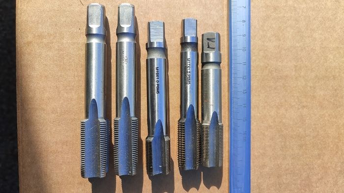 Lot of 5 Heavy Duty Metric Fine Taps Set M17 M18 M19 M20 HSS R6M5 Repair Tools.